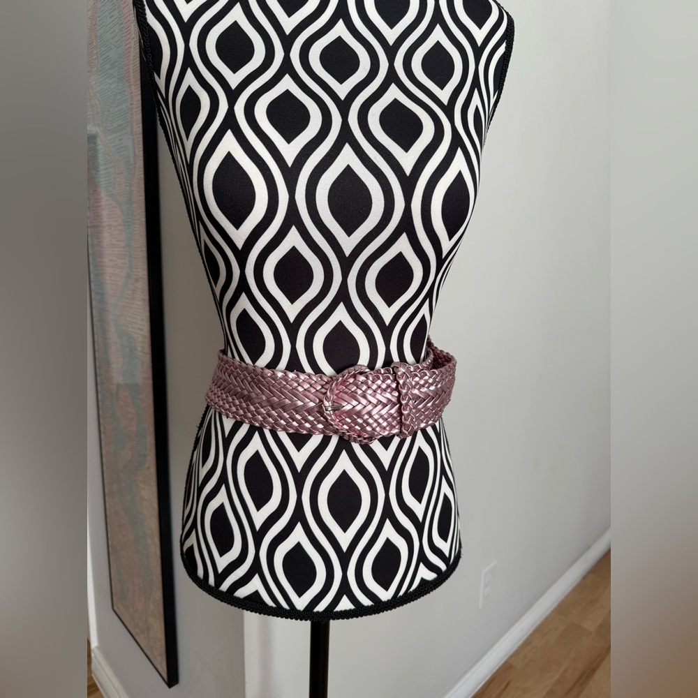 Vintage Y2K Metallic Braided Pink Girlhoodcore Belt